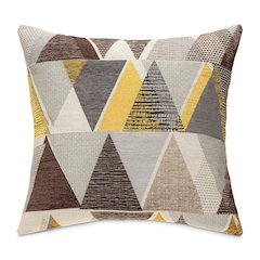 Serenade Knox 20" Square Chenille Pillow, Set of 2 - Gray/Citrine