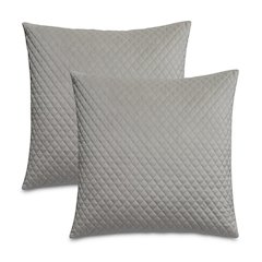 Gemma 21" Velvet Throw Pillow, Set of 2 - Mushroom Gray