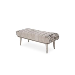 Roxbury Park Tufted Bench - Stainless Steel