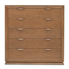 Portrait 5-Drawer Chest with LED Lights - Sienna Brown