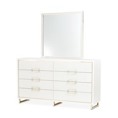 Palm Gate Dresser with Mirror - Cloud White
