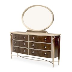 Villa Cherie Dresser & Mirror - Hazelnut