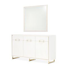 Palm Gate Sideboard with Mirror - Cloud White