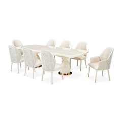 Lisbon Double Pedestal Dining Table - Silken Matte Cream
