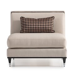 La Francaise Armless Accent Chair - Cafe au Lait/Black