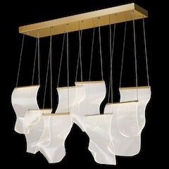 Sheer Waves 8-Light Modern LED Chandelier - Gold