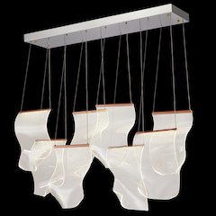 Sheer Waves 8-Light Modern LED Chandelier - Rose Gold