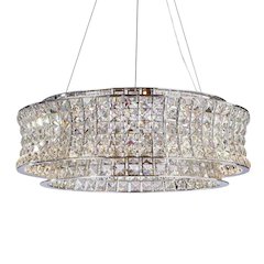 Galaxy 24" Round LED Crystal Chandelier - Chrome