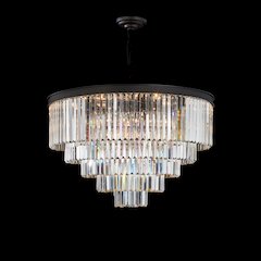 Allure 21-Light Round Crystal Chandelier - Matte Black
