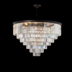 Allure 28-Light Round Crystal Chandelier - Matte Black