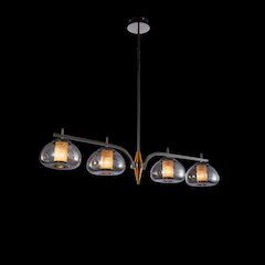 Ember 4-Light LED Chandelier - Smoke/Black Pearl