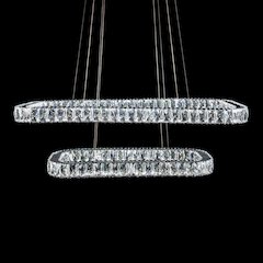 Enterprise Modern Rectangular Crystal Chandelier - Chrome