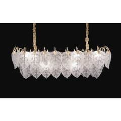 Autumn 12-Light Rectangular Chandelier - Frost/Gold