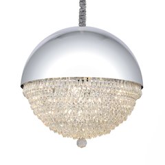 Eclipse LED Crystal and Metal Chandelier - Silver