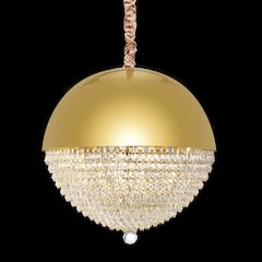 Eclipse LED Crystal and Metal Chandelier - Gold