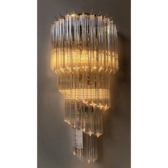 Spiral 5-Light 25" Crystal Wall Sconce - Gold