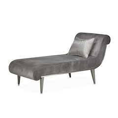 Roxbury Park Velvet Chaise - Gray Pearl/Stainless Steel