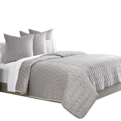 Affluent 4-Piece King Quilt Set - Dove