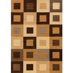 Functional Style Brown Beige Geometric Rug, 7'9" x 10'6"