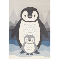 Functional Kids Baby Penguin Area Rug, 5'3" x 7'5"