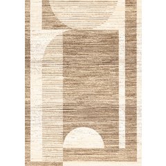 Abstract Geometric Rug in Brown Beige, 7x10 Rug Comfy Area Rug for Homes