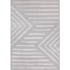 Modern Grey and White 7x10 Rug, Large Rug with Soft Texture for Living Room