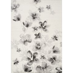 Finley Grey White Floating Flowers Rug, 7'10" x 10'6"