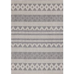 Jewel Grey White Southwest Indoor/Outdoor Area Rug, 6'7" x 9'6"