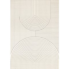 Modern 6x9 Rug in White and Grey, Soft Carpet for Living Room Spaces