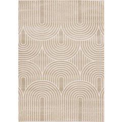 Logan Modern Geometric Cream Beige Area Rug, 7'10" x 10'6"