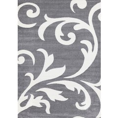 Claremont Grey White Classic Swirl Area Rug, 5' x 8', 5'3" x 7'7"