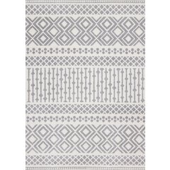 Claremont Grey White Southwest Area Rug, 5'3" x 7'7"