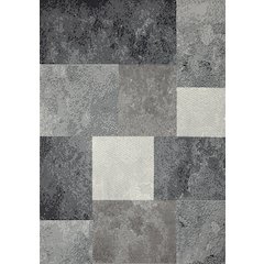 Functional Style Grey Faded Geometric Rug, 4'7" x 6'7", 5'3" x 7'4"