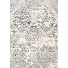 Functional Style Grey White Elegant Shapes Rug, 4'7" x 6'7", 4'7" x 6'7"