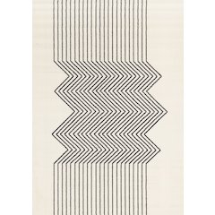 Modern Geometric 5x7 Rug Black and White Area Rug for Contemporary Décor