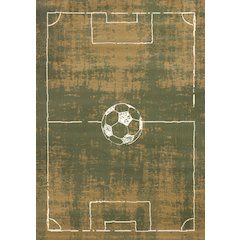 Green Soccer Field Rug, Fun Sports Carpet Accent for Kids Bedroom or Playroom