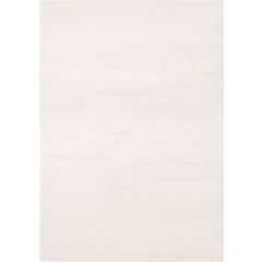 Logan Striped Trellis Soft Cream Area Rug, 5'3" X 7'7"