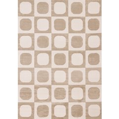 Logan Beige Cream Soft Mid-Century Modern Rug, 5'3" X 7'7"