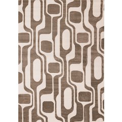 Logan Brown Cream Soft Abstract Modern Area Rug, 5'3" X 7'7"
