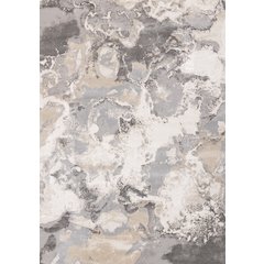 Layla Modern Swirl Beige Grey Cream Rug, 5'3" x 7'7"