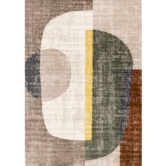 Maui Abstract Geometric Green Yellow Rug, 5'3" X 7'7"