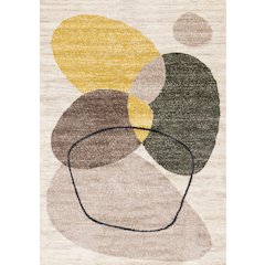 Maui Geometric Green Yellow Taupe Area Rug, 5'3" X 7'7"