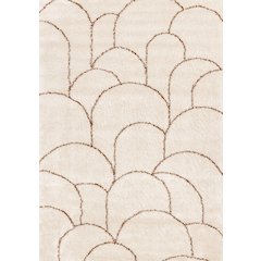 Madison Cream Brown Soft Arches Shag Rug, 5'3" x 7'7"