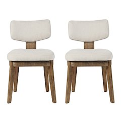 Tate Mid-Century Modern Split Back Upholstered Dining Chair (Set of 2)