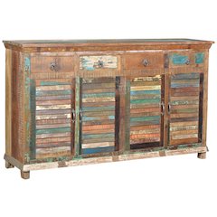 Prescott 4-drawer 4-door Shutter Solid Wood Sideboard