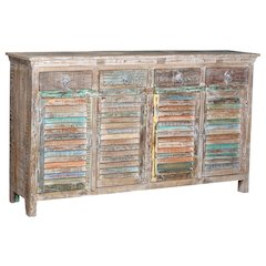 Prescott 4-drawer 4-door Shutter Solid Wood Sideboard