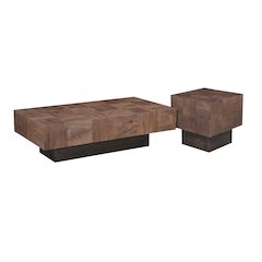 Reed 2-piece Solid Wood Living Room Table Set