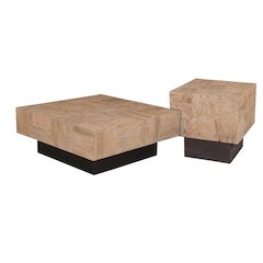 Reed 2-piece Solid Wood Living Room Table Set