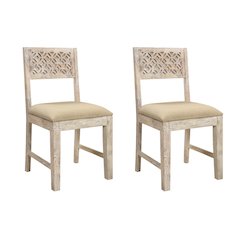 Jensen Carved Solid Wood Dining Chairs (Set of 2)
