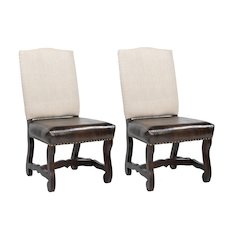 Torrence Upholstered Solid Wood Dining Chairs (Set of 2)